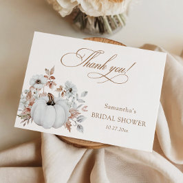 Cartão De Agradecimento Chá de panela branco de abóbora