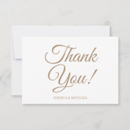 Cartão De Agradecimento Chá de panela Branco Dourado Obrigado