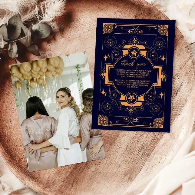 Cartão De Agradecimento Chá de panela Celestial Elegante (Criador carregado)