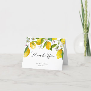 Cartão De Agradecimento Chá de panela com tema Lemon Citrus, obrigado cart