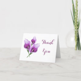 Cartão De Agradecimento Chá de panela de Aquarela Floral Roxo Calla Lily