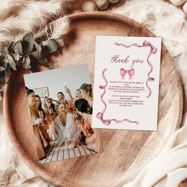 Cartão De Agradecimento Chá de panela de Arco rosa elegante (Criador carregado)