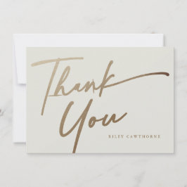 Cartão De Agradecimento Chá de panela de Boho de Script Dourado Elegante M