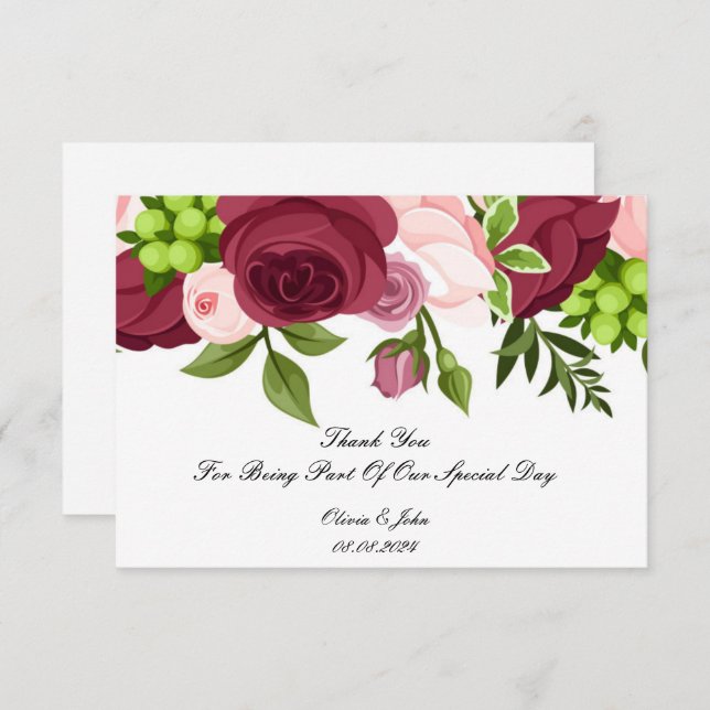 Cartão De Agradecimento CHÁ DE PANELA DE FLORES bonito (Frente/Verso)