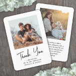 Cartão De Agradecimento Chá de panela de Fotografia do Chic Modern Script<br><div class="desc">Envie uma na moda de gratidão com as modernas 2 fotos preto e branco, cartas de agradecimento. As fotografias e a redação desta modelo são configuradas para um chá de panela de casais ou festa de noivado de casamento, mas podem ser facilmente personalizadas para qualquer ocasião. Se preferir escrever a...</div>