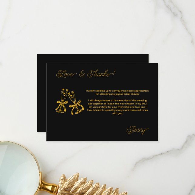 Cartão De Agradecimento Chá de panela de inicialização e borbulhamento (Frente/Verso In Situ)