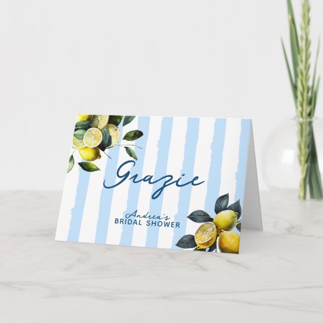 Cartão De Agradecimento Chá de panela de limão italiano (Frente)