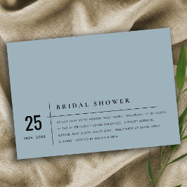 Cartão De Agradecimento Chá de panela DE TIPOGRAFIA DE CINZA AZUL ESCURO