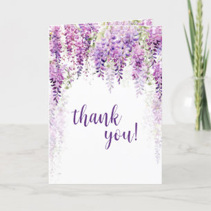 Cartão De Agradecimento Chá de panela de Wisteria de Aquarela Puro