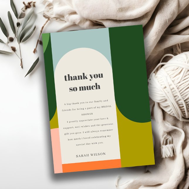 Cartão De Agradecimento Chá de panela do Abstrato de trava retrógrada colo (Criador carregado)