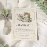 Cartão De Agradecimento Chá de panela do Partido do Tea Elegante Vintage<br><div class="desc">Vintage Elegant Tea Party Cartões de agradecimentos Transporte seus hóspedes para uma era de elegância de eterno com esta coleção de Chás de panela do Vintage Elegant Tea Party. Adorado com delicados motivos florais e tipografia de ornamentados, esse tema lança palco para um caso sofisticado. Feito com atenção ao detalhe,...</div>
