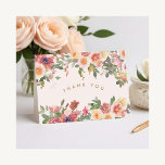Cartão De Agradecimento Chá de panela Dourado Floral Rosa Elegante<br><div class="desc">Cartões de agradecimentos de Chá de panela Dourado Floral Rosa Elegante</div>