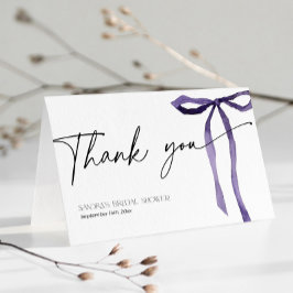 Cartão De Agradecimento Chá de panela Ela é casando Arco roxo