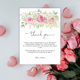 Cartão De Agradecimento Chá de panela Elegante de rosas