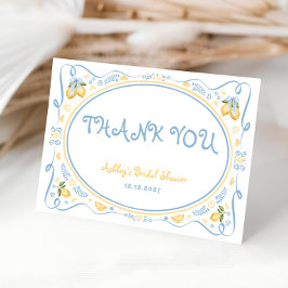 Cartão De Agradecimento Chá de panela Floral de Limão Citrus