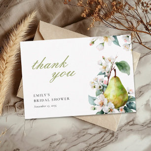 Cartão De Agradecimento Chá de panela Floral Perfeito Pear