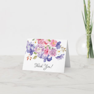 Cartão De Agradecimento Chá de panela Floral Rosa E Puro Obrigado