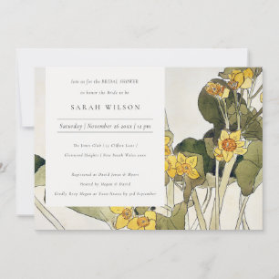 Cartão De Agradecimento Chá de panela Floral Rustic Yellow Daffodil Convi