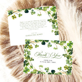 Cartão De Agradecimento Chá de Panela Lucky in Love Trevo Verde