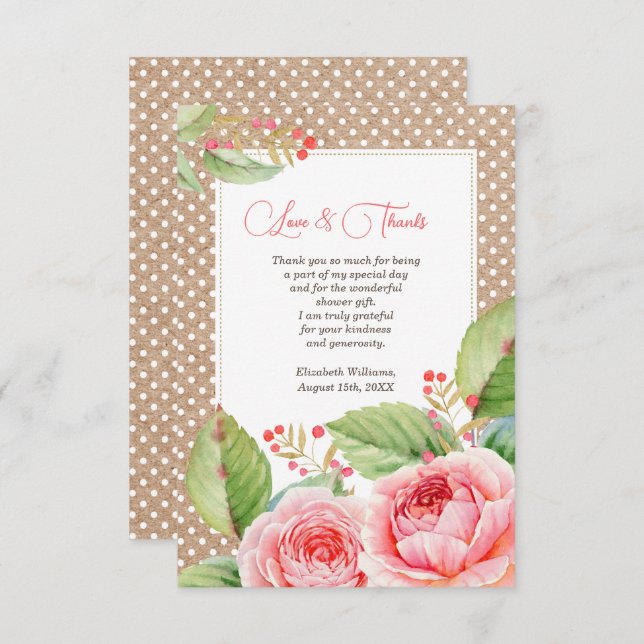 Cartão De Agradecimento Chá de panela Obrigado As Placas Simples Personali (Frente/Verso)