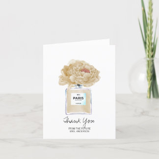 Cartão De Agradecimento Chá de panela Obrigado Champagne Peony Card