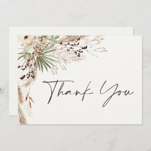 Cartão De Agradecimento Chá de panela pampas herdeiro moderno boho elegant