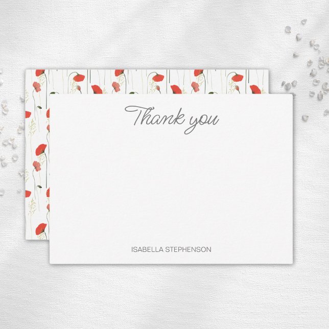 Cartão De Agradecimento Chá de panela Personalizado de Flores Selvagens de (Criador carregado)