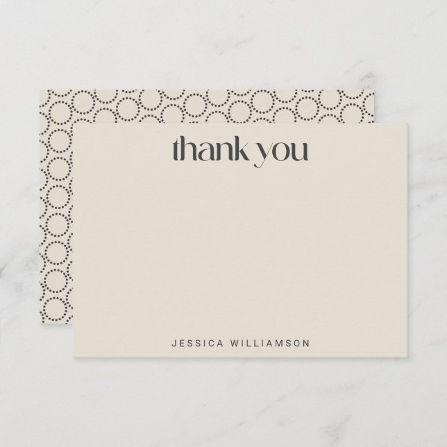 Cartão De Agradecimento Chá de panela Personalizado Do Modo De Médio Preto (Frente/Verso)