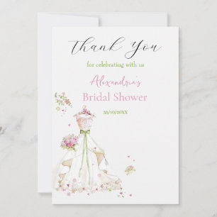 Cartão De Agradecimento Chá de panela personalizado Vestido Obrigado