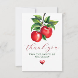 Cartão De Agradecimento Chá de panela Red Apple