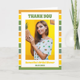 Cartão De Agradecimento Chá de Panela Retrô de Abacaxi de Pickleball Foto