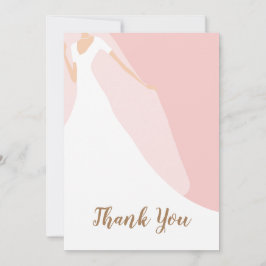 Cartão De Agradecimento Chá de panela Rosa Blush Chic