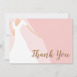 Cartão De Agradecimento Chá de panela Rosa Blush Chic