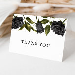 Cartão De Agradecimento Chá de panela Rosa de Vintage Gótico Branco<br><div class="desc">Use este cartões de agradecimentos do tema "halloween" gótico para obrigado os convidados que atenderam a sua noiva ou chá de casamento. Ilustração de rosas pretas sobre fundo branco.</div>