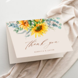 Cartão De Agradecimento Chá de panela Russo de Girassol Elegante