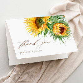 Cartão De Agradecimento Chá de panela Russo de Girassol Elegante