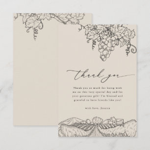 Cartão De Agradecimento Chá de panela Russo de Vinha do Vale do Napa