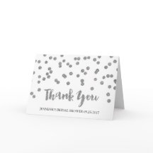 Chá de panela Silver Confetti Obrigado