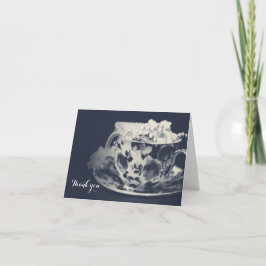 Cartão De Agradecimento Chá Glam & Pérolas Elegante Bridal Chic Obrigado