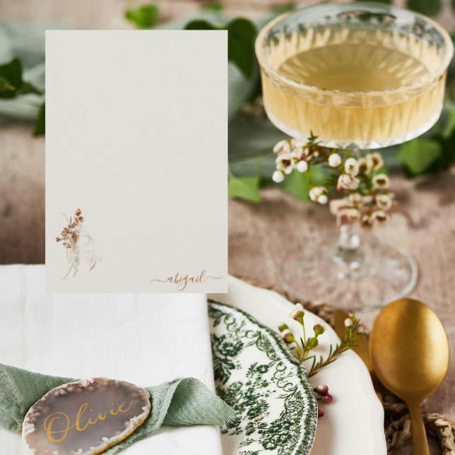 Cartão De Agradecimento Chá Personalizado Floral do Boho Wispy (Criador carregado)