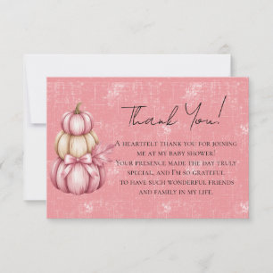 Cartão De Agradecimento Chá Rosa Pumpkin Baby Girl