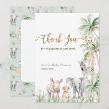 Chá Safari Animal Selvagem Um Bebê