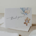 Cartão De Agradecimento Chá Simples Blue Teddy Bear Boy<br><div class="desc">Expresse sua gratidão com nosso adorável Cartões de agradecimentos de Chá de Bear Bear Bear Bear Cute. Projetado com uma aquarela encantadora Teddy Bear adornada com uma fita azul doce, ele captura perfeitamente a alegria do seu chá de fraldas. Cada placa mede 5, 6 x 4 polegadas quando dobrada, fazer-as...</div>