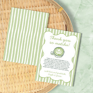 Cartão De Agradecimento Chá Verde Matcha Baby Shower Obrigado