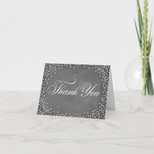 Cartão De Agradecimento Chalkboard Confetti Thank You