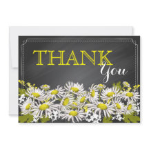 Chalkboard Daisies Rustic Modern Obrigado
