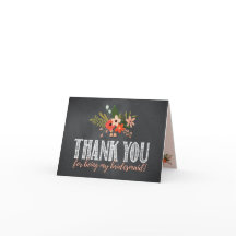 Chalkboard Floral Bridesmaid Obrigado