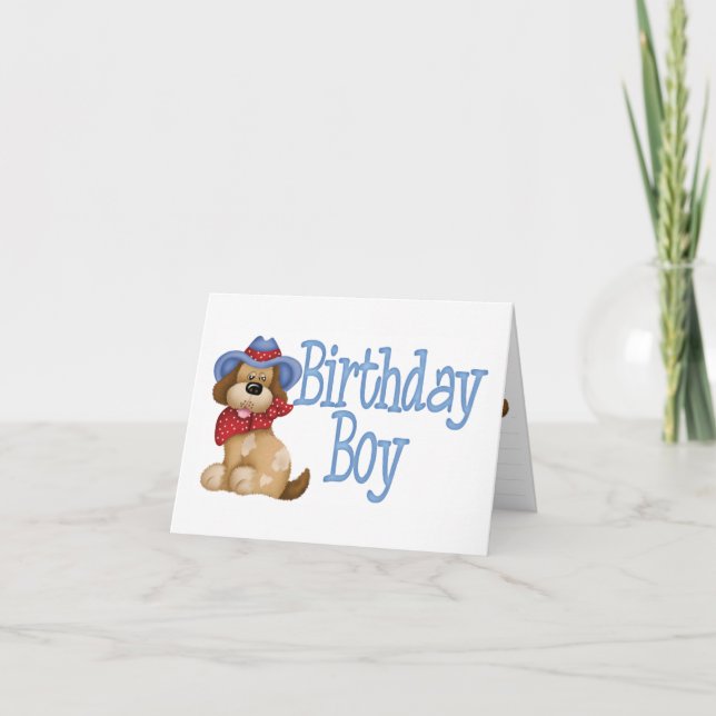 Cartão De Agradecimento Chamada de Criança de Aniversário do Cowboy (Frente)