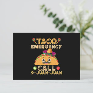 Cartão De Agradecimento Chamada de Emergência de Taco Engraçado Cinco de M