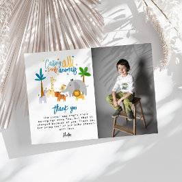 Cartão De Agradecimento Chamando Todos os Animados de Festa Aniversário